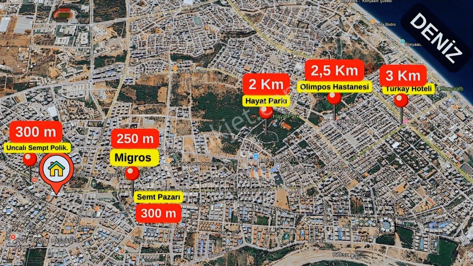 Antalya Konyaaltı Uncalı-kiralık 3+1 İçi Yapılı-asansör-boş - Görsel 28