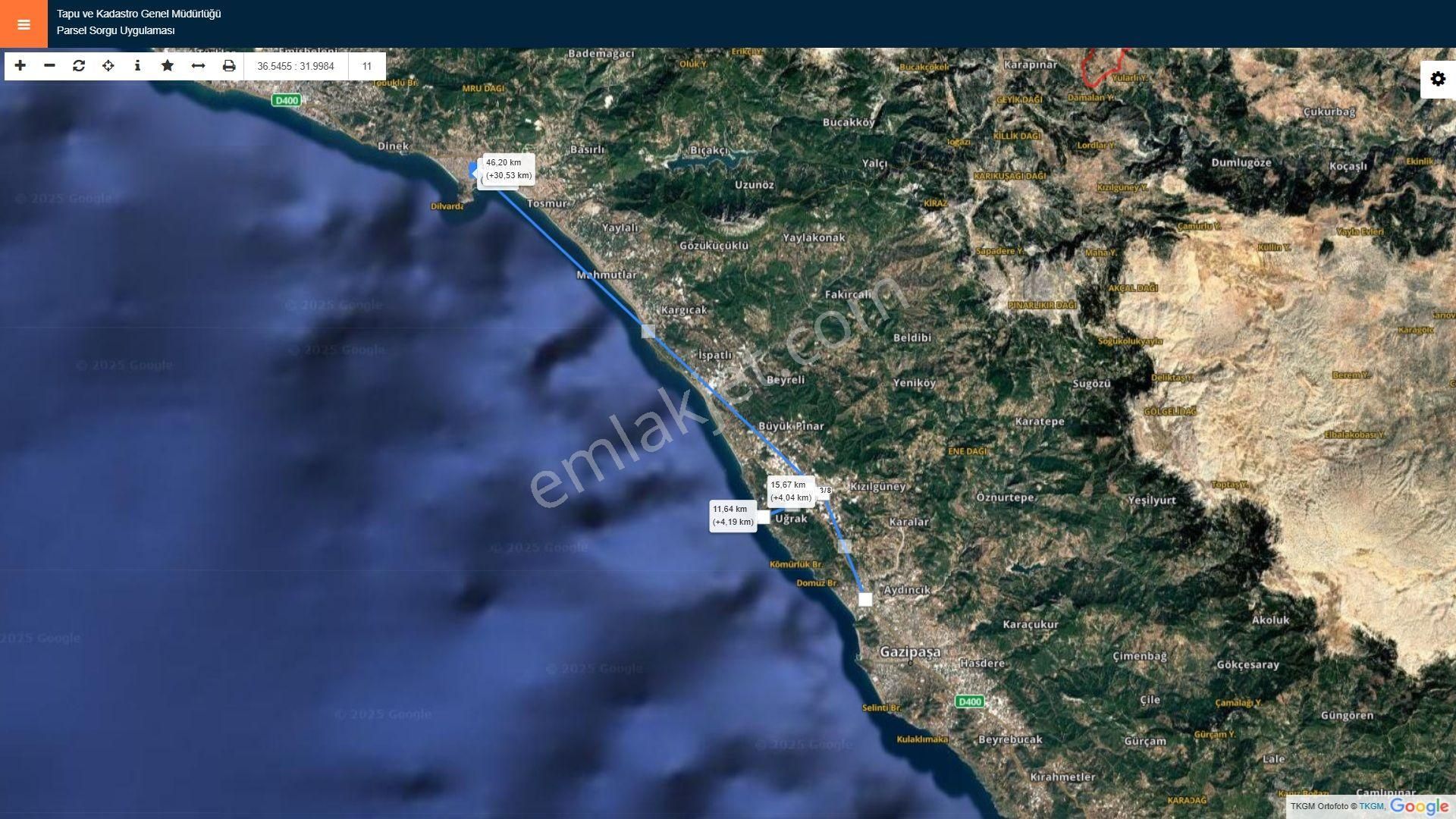 Alanya İmamlı | Yola Cepheli | 5.375 M2 Tarıma Uygun Verimli Tarla - Görsel 3