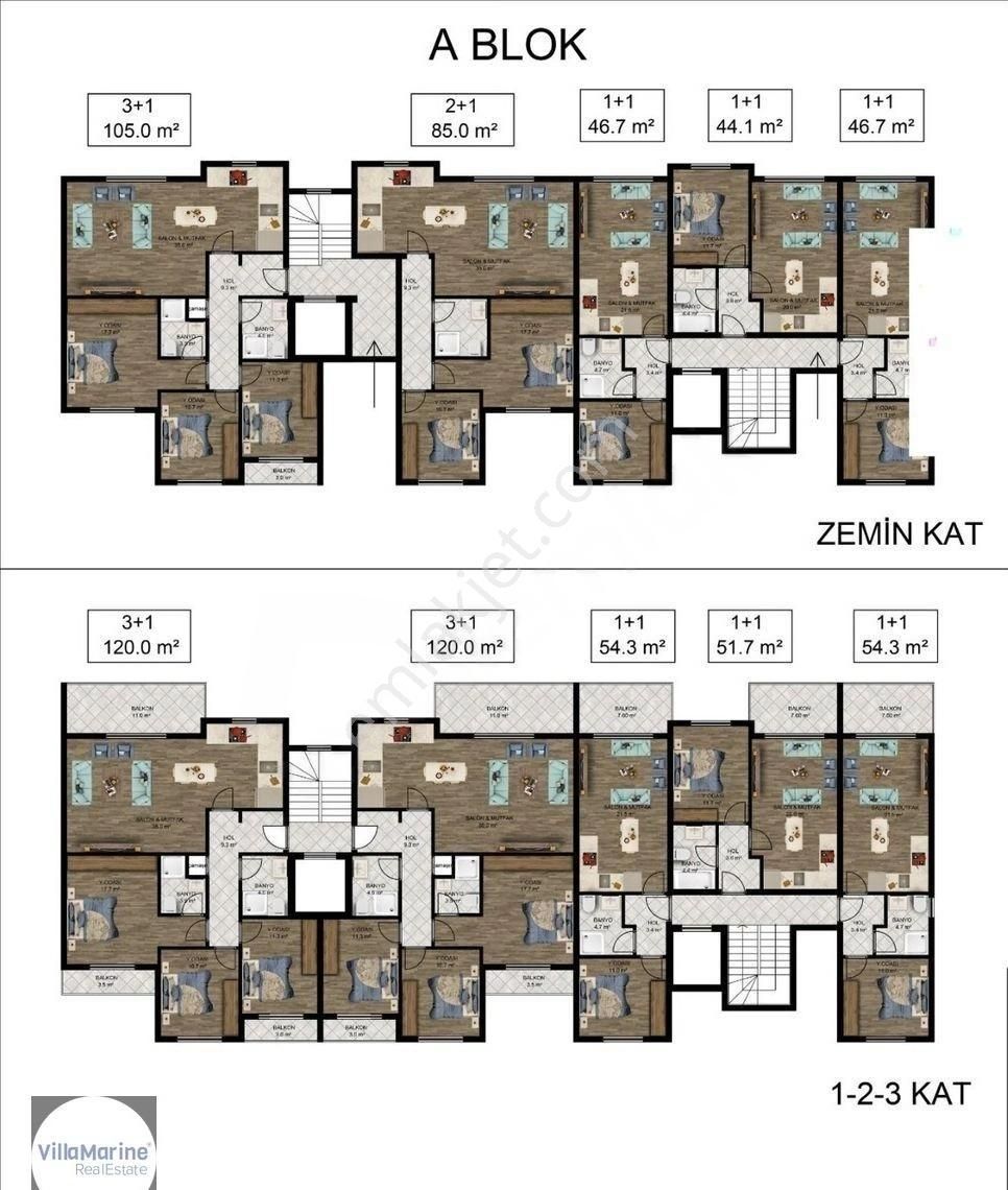 Güvenlikli Sitede Yerden Isıtmalı 1+1 Daire - Görsel 26