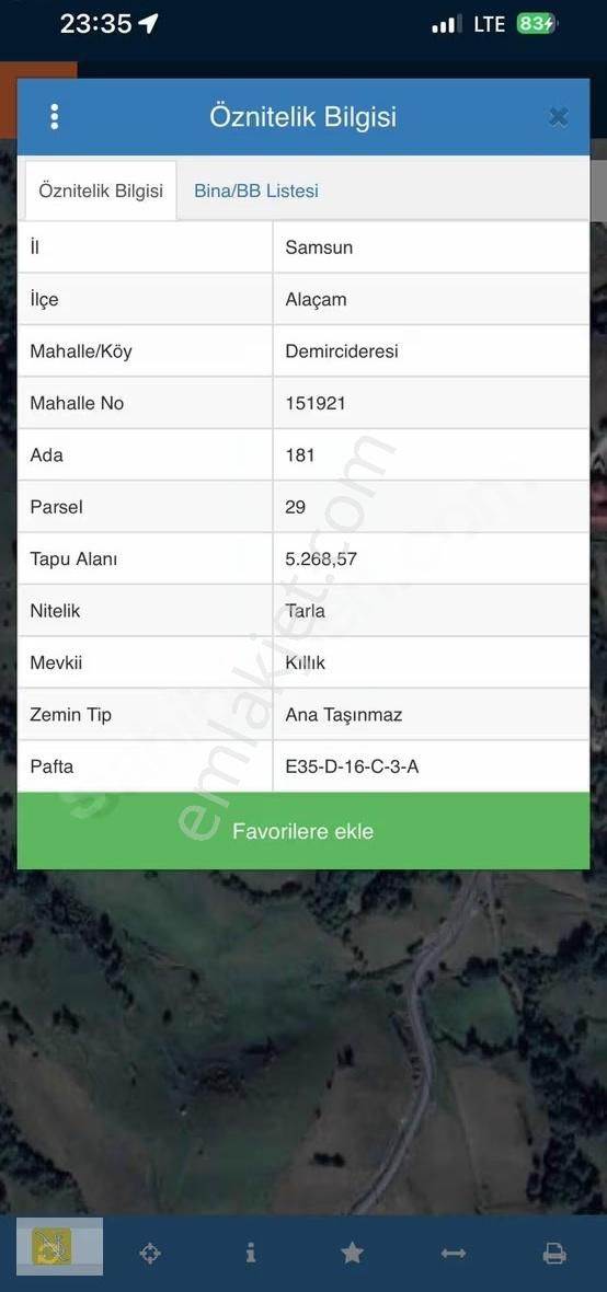 Nş Gayrimenkulden Alaçam'da Anayola 2. Parsel Satılık Tarla