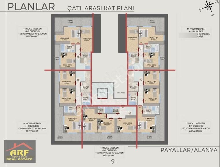 Payalların Kalbinde Satılık 4+1 Ayrı Mutfak Dubleks Daire - Görsel 2