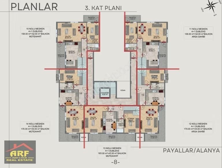 Payalların Kalbinde Satılık 4+1 Ayrı Mutfak Dubleks Daire - Görsel 10