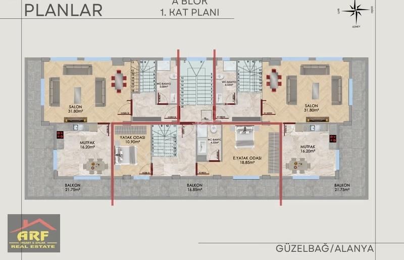 Alanya Güzelbağda Doğa Ve Deniz Manzaralı Satılık Daireler - Görsel 12