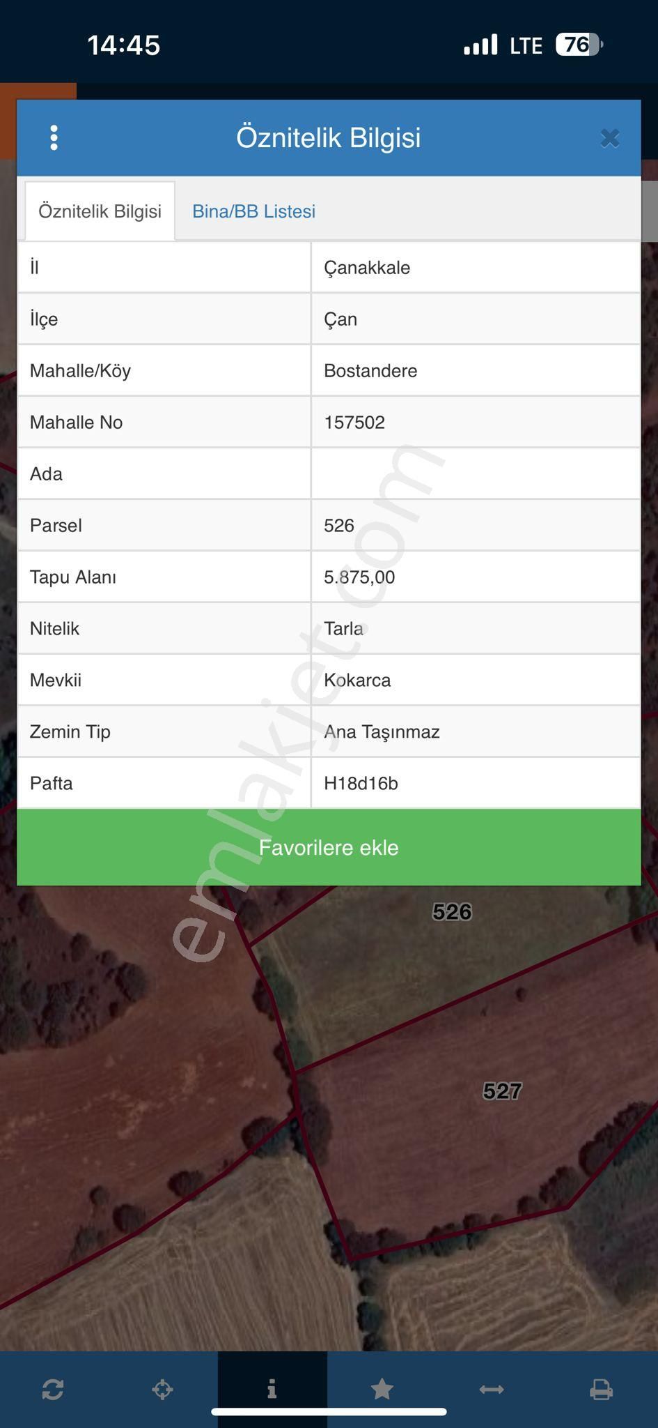 Çanakkale Çan Bostandere Köyünde 979 M2 Resmi Tapulu Tarla Araç Takası Düşünülebilir Pazarlık Olur - Görsel 3