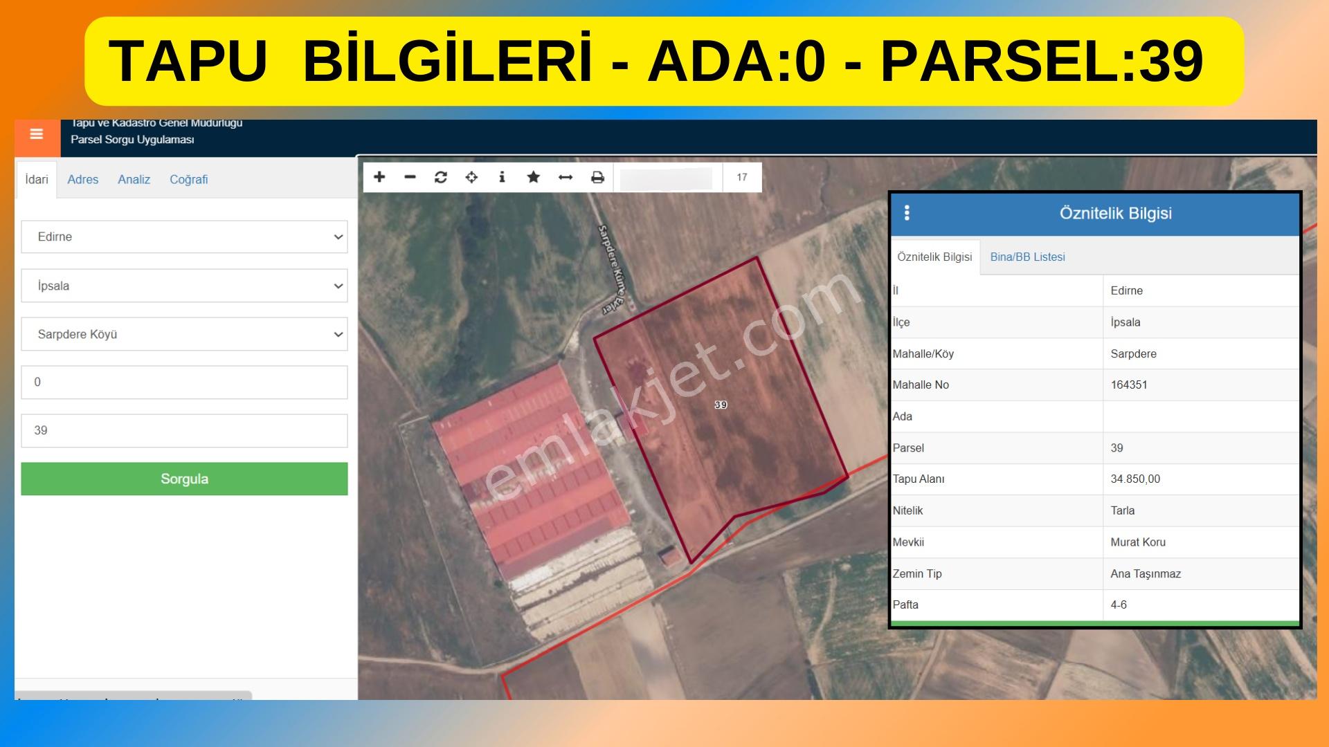 Edirne İpsala Sarpdere-satılık Tarla-iki Ayrı Tapu-73.350 M2 - Görsel 5