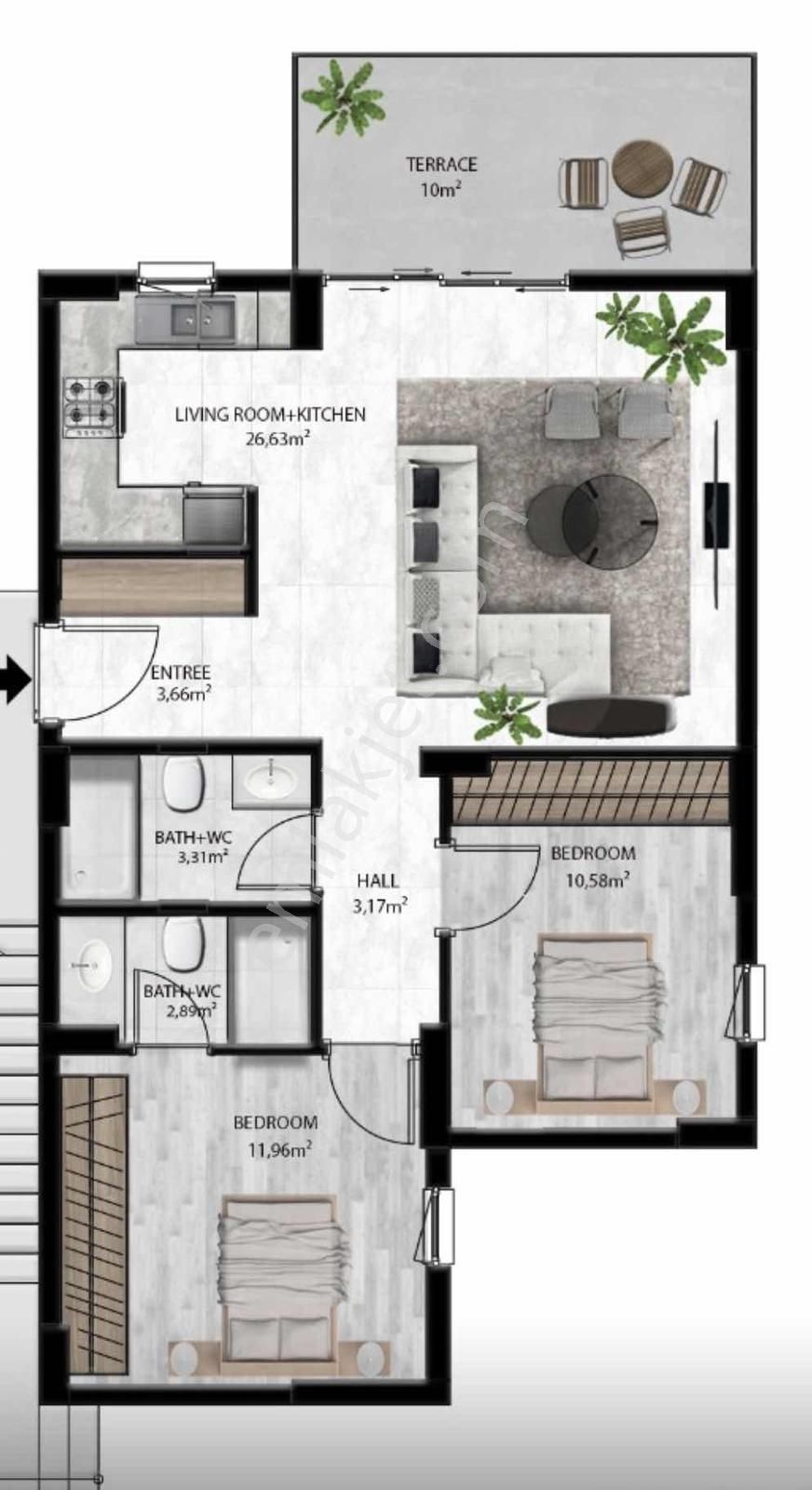 Bodrum Acropol City 2 Satılık Kesintisiz Manzaralı Daire - Görsel 8