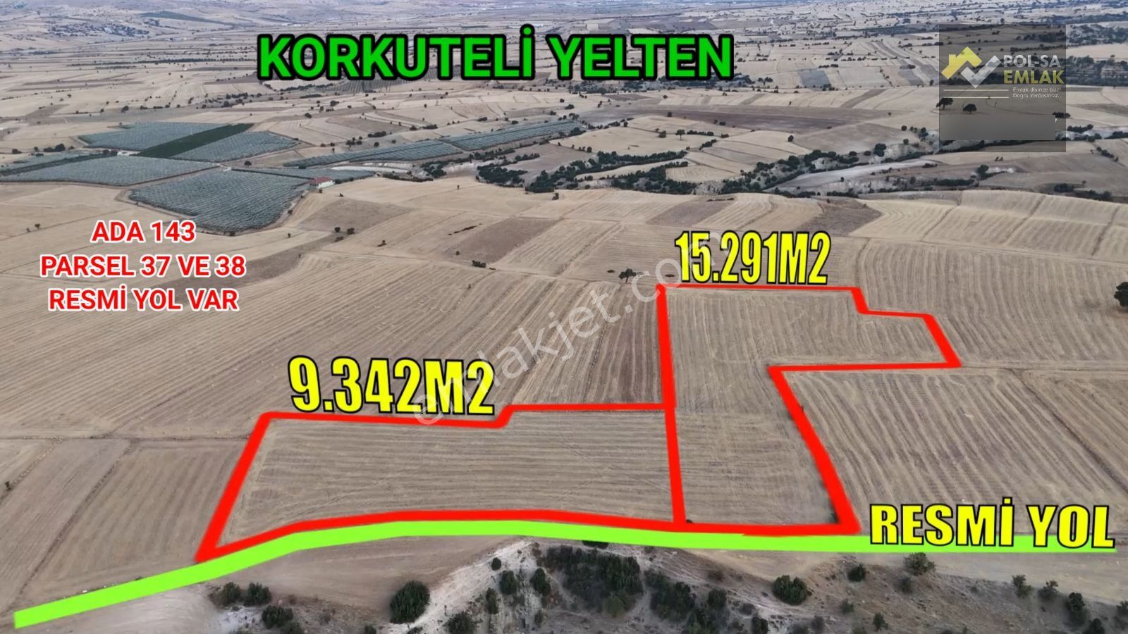 Korkuteli Yelten'de Satılık 2 Adet Tarla