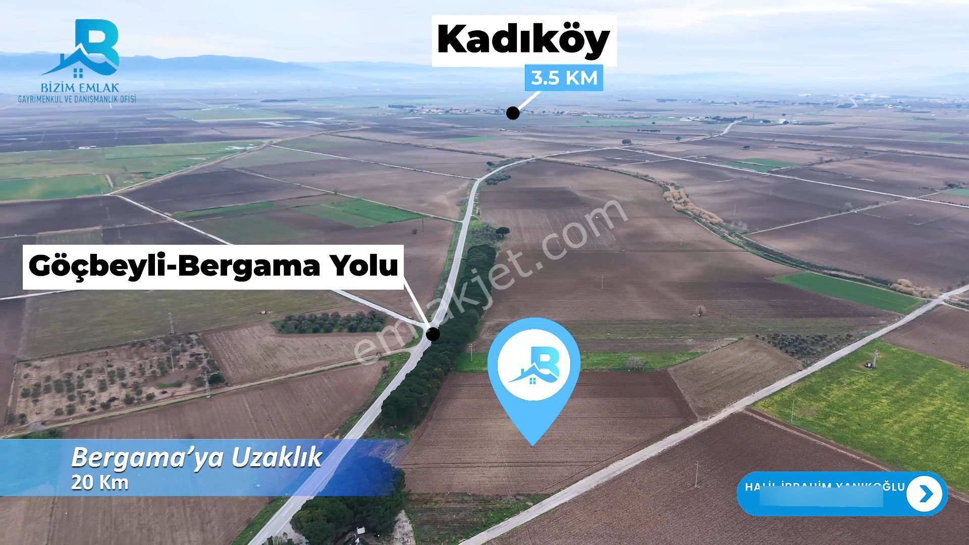 Bergama Alibeyli Mah Göçbeyli Bergama Anayola Sıfır Fırsat Tarla
