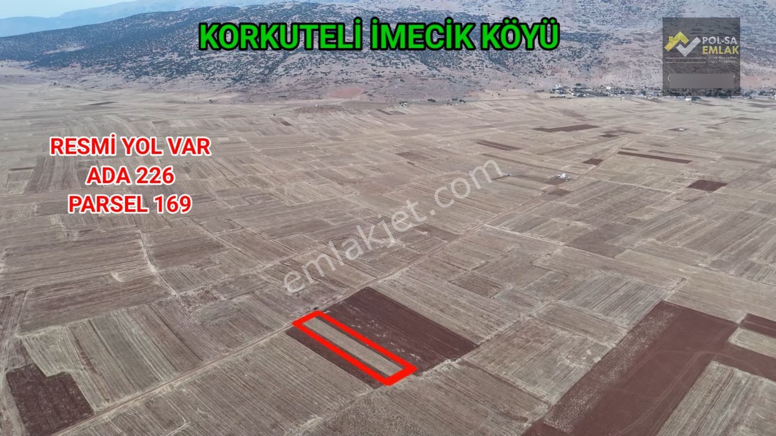 Korkuteli İmecik Köyü Satılık 1.676m2 Tarla Resmi Yolu Var - Görsel 2