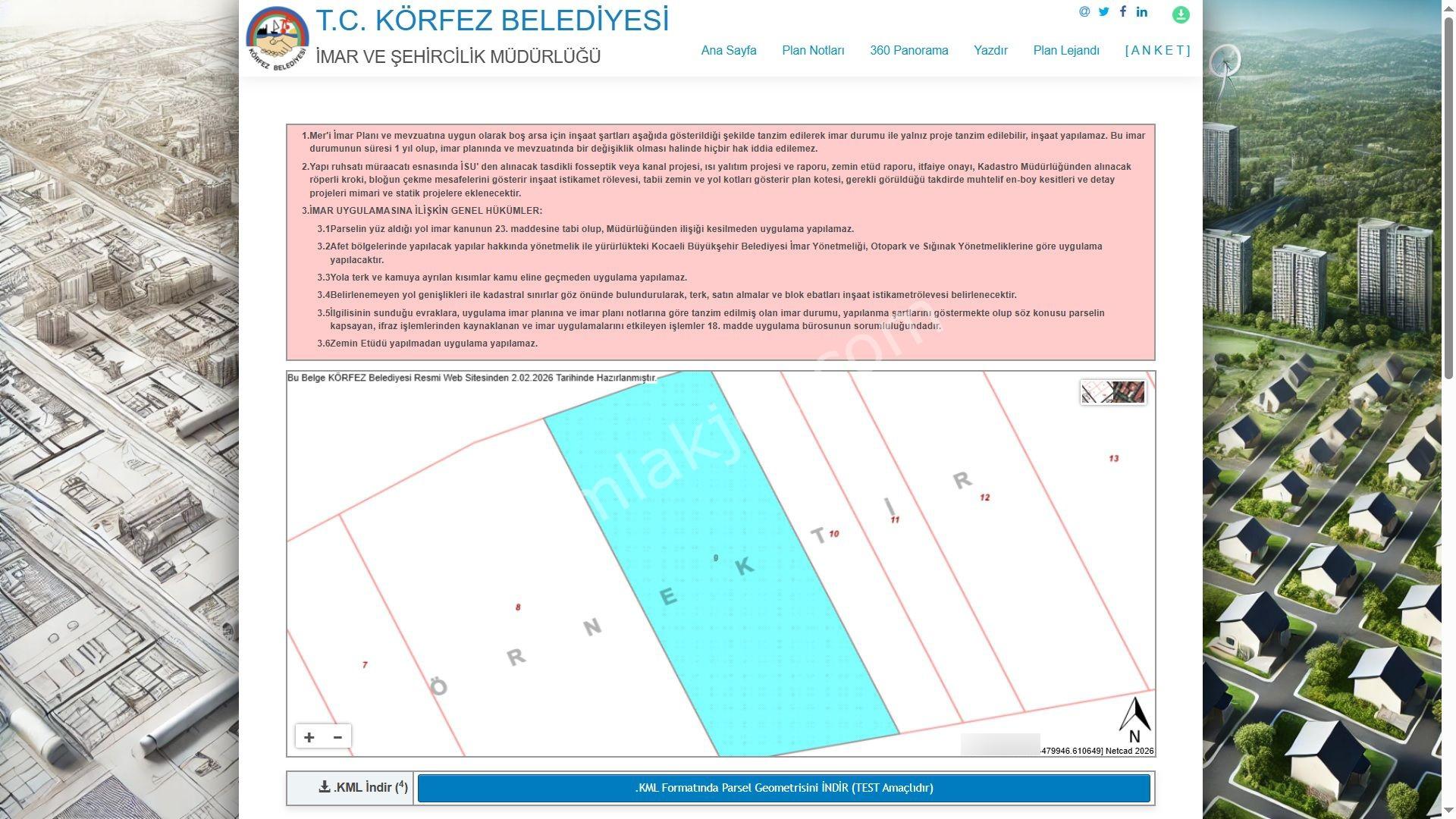 Sahibinden Satılık Körfez Kutluca Kapaklı 1492metre Villa Arsası - Görsel 12
