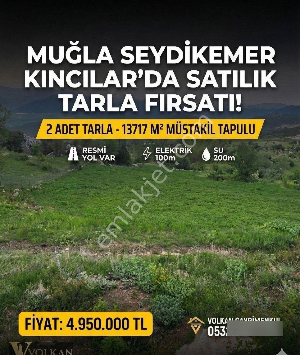 Muğla Seydikemer'de Satılık 2 Parsel Bir Arada 13717 M2 Tarla