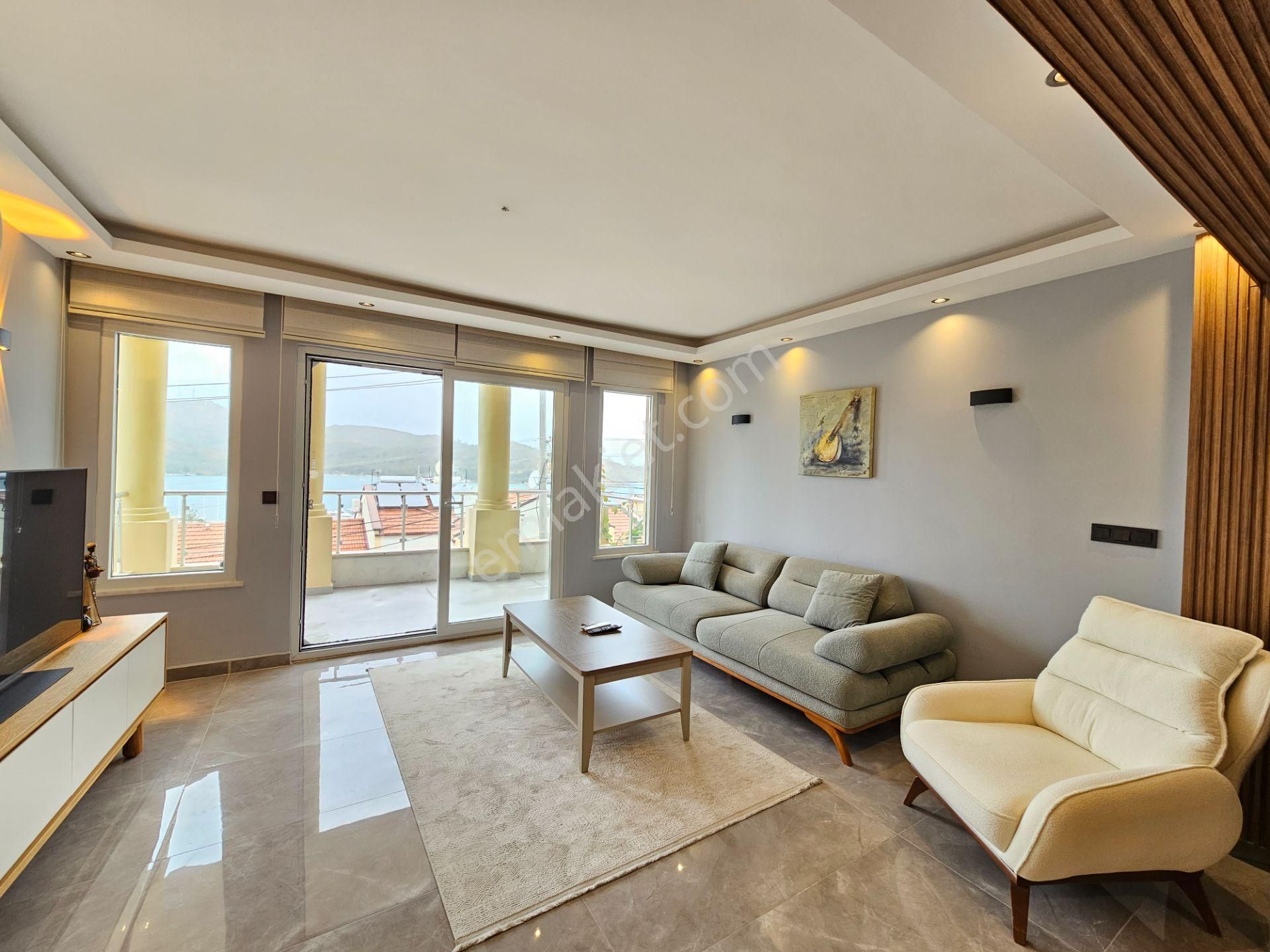 Fethiye Karagözler De Full Deniz Manzaralı, Havuzlu Satılık 1+1 Daire - Görsel 4