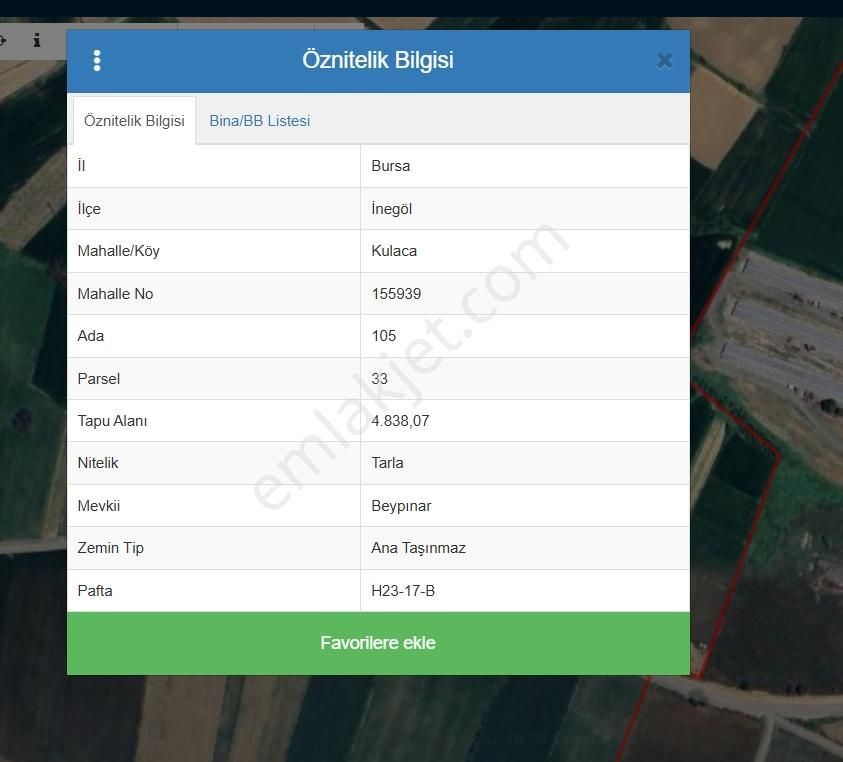 Ulucan'dan İnegöl Kulaca Mahallesin'de Müükemmel Satılık Tarla - Görsel 8