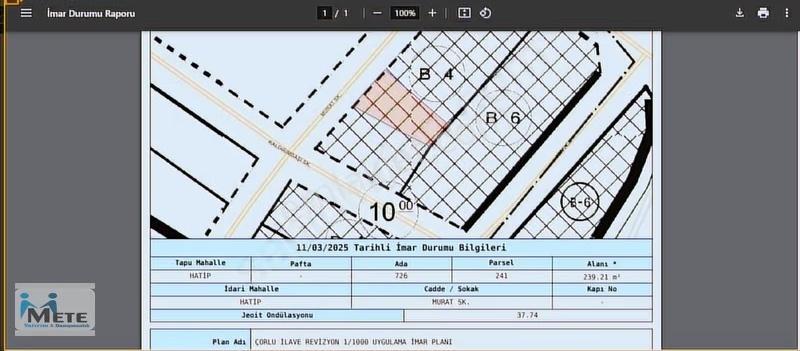 Çorlu Hatip Mah. 4 Kat Ticari İmarlı Satılık 245 M² Arsa Ve Bina - Görsel 25