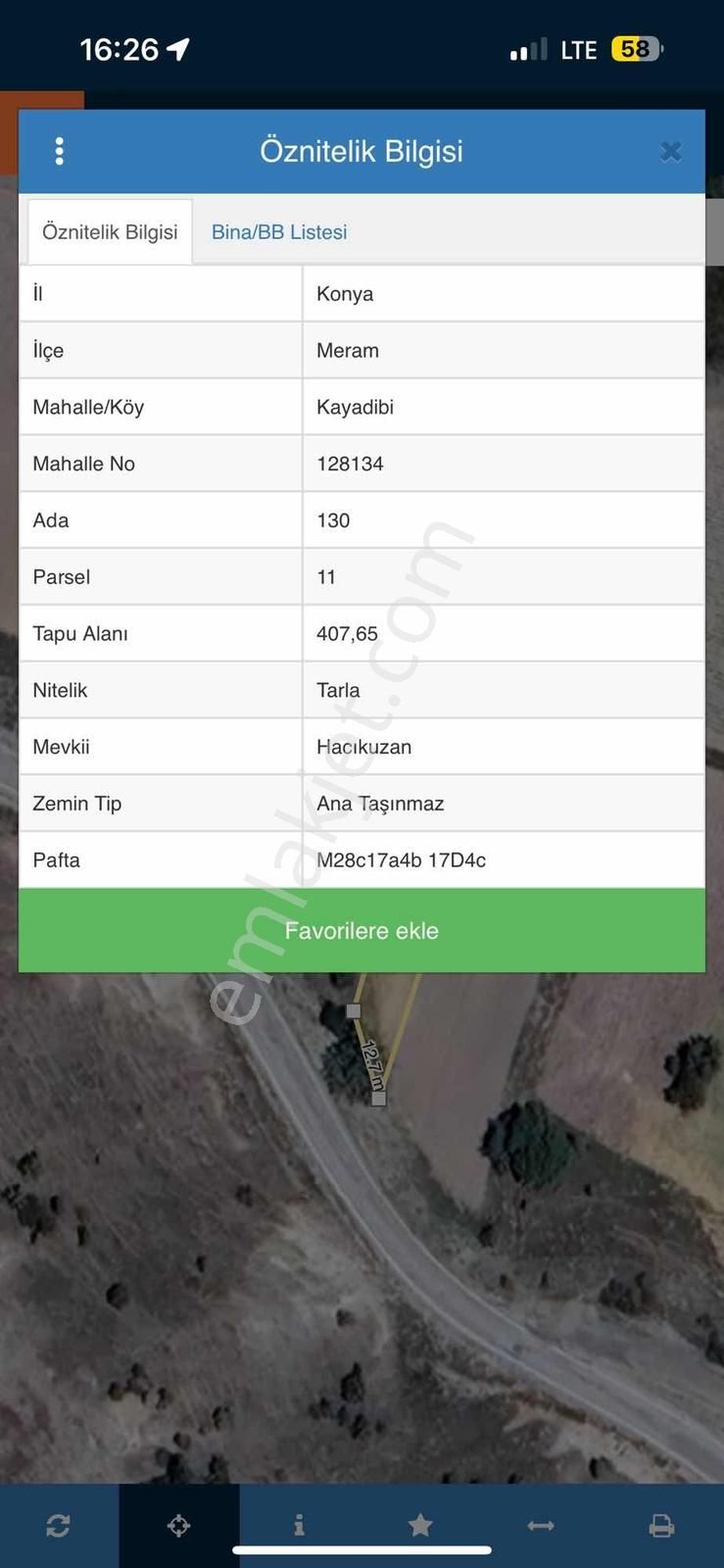 Meram Kayadibi Asfalt Cephe 407 M2 Bahçelik Yer Müstakil Tapu - Görsel 2
