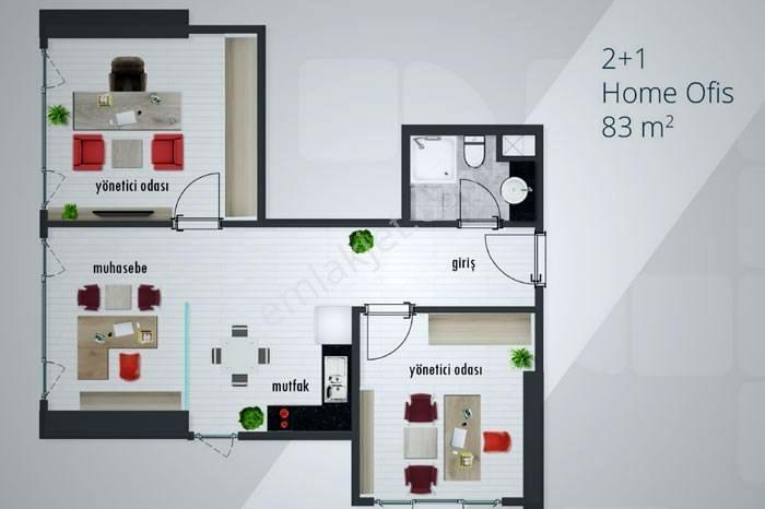 Halkalı Belediye Karşısı Cadde24 Rezidans Kiralık 1+0 Ofis - Görsel 10