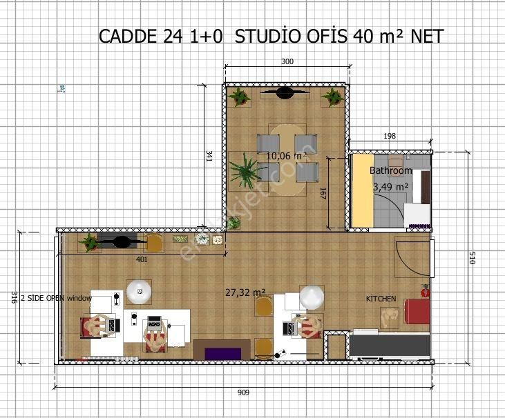 Halkalı Belediye Karşısı Cadde24 Rezidans Kiralık 1+0 Ofis - Görsel 2