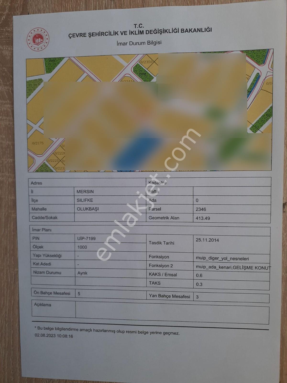 Mersin Silifke Olukbaşında Satılık 413 M2 İmarlı Villa Arsası - Görsel 3