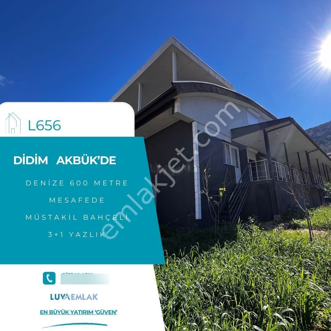 Didim Akbük'te Denize 600 Metre Mesafede 3+1 Yazlık