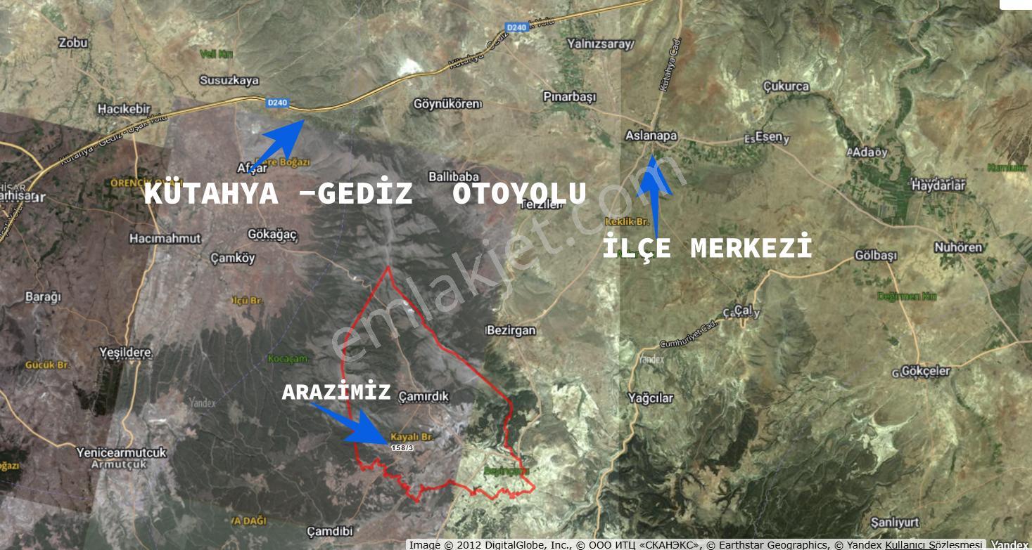 Kütahya Aslanapa 'da 1.422m2 Resmi Yola Cephe Asfalt Kenarı Düz! - Görsel 5