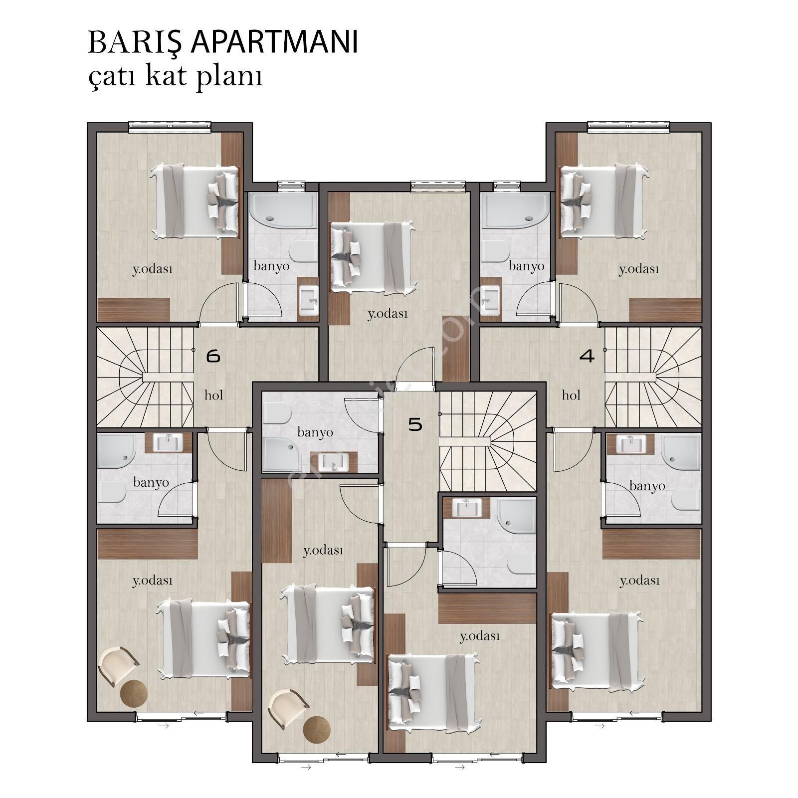 Stop'tan Çatalarık Mahallesinde Projeden Satılık 4+1 - Görsel 7