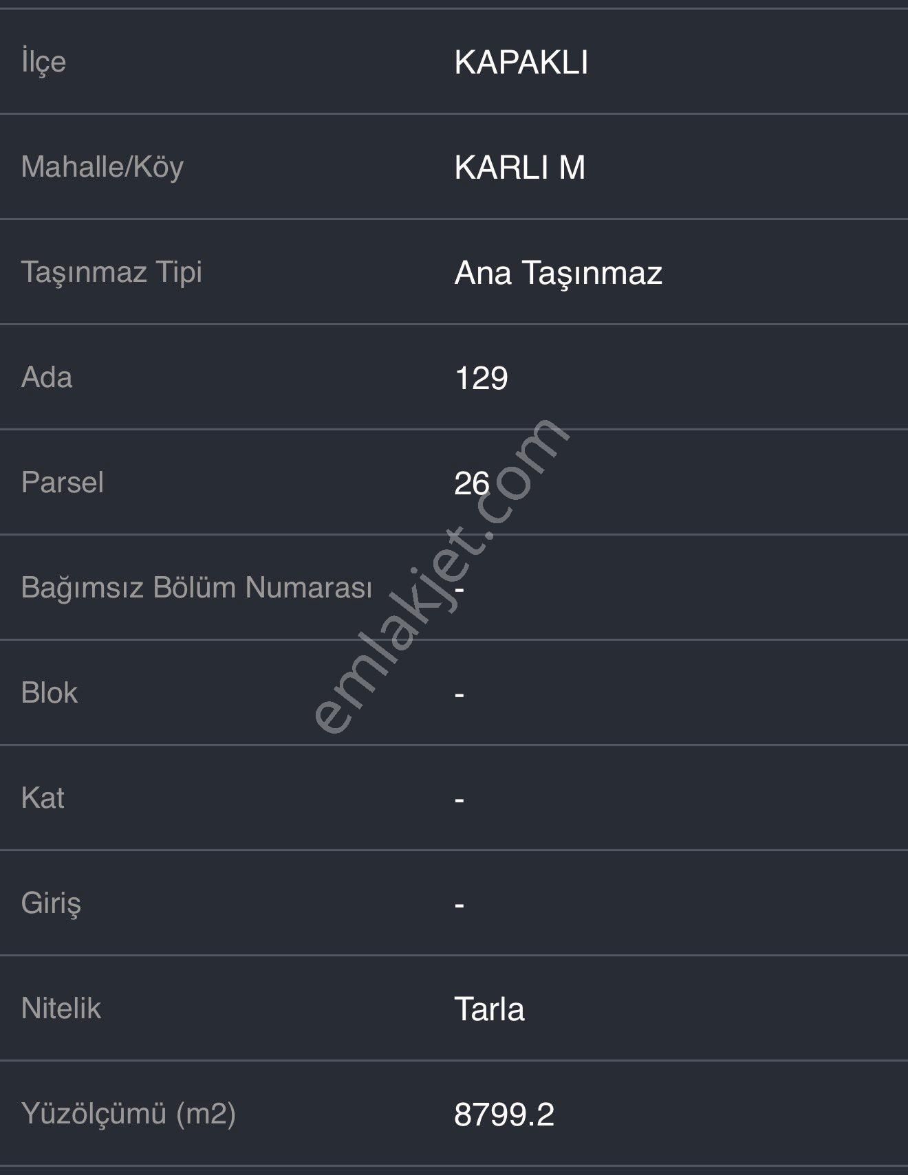 Yıllık Kiralık Tarla