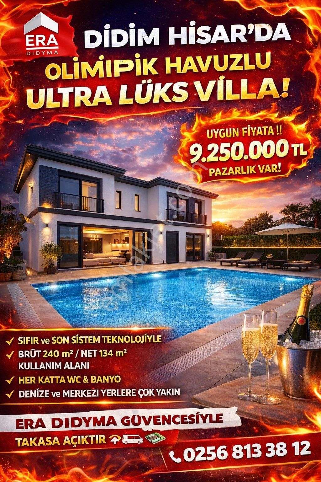 Didim Hisarda Satılık Lüks 3+1 Villa