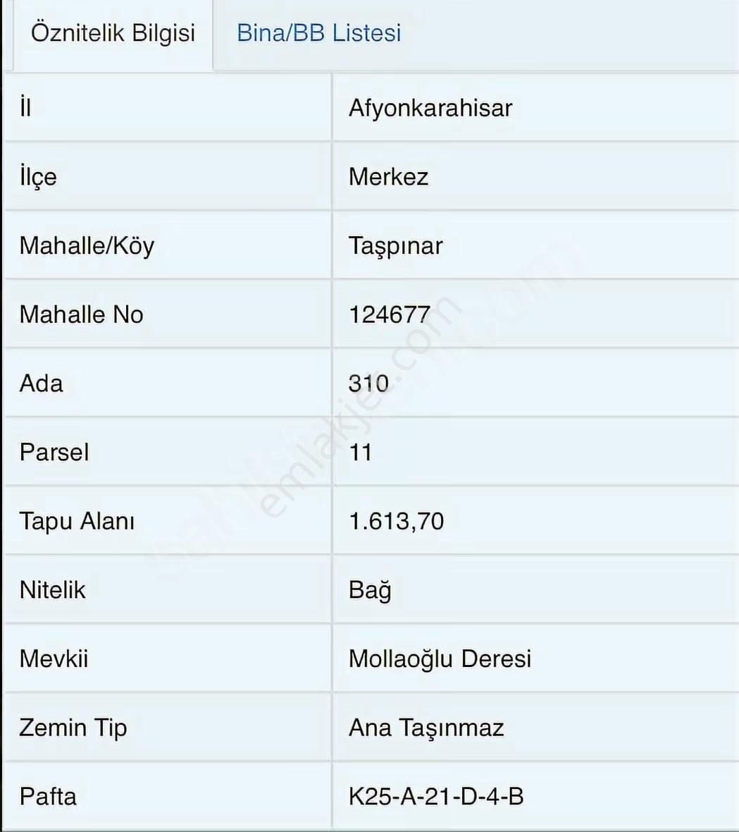 Lotus'tan Erkmende Satılık Bağ