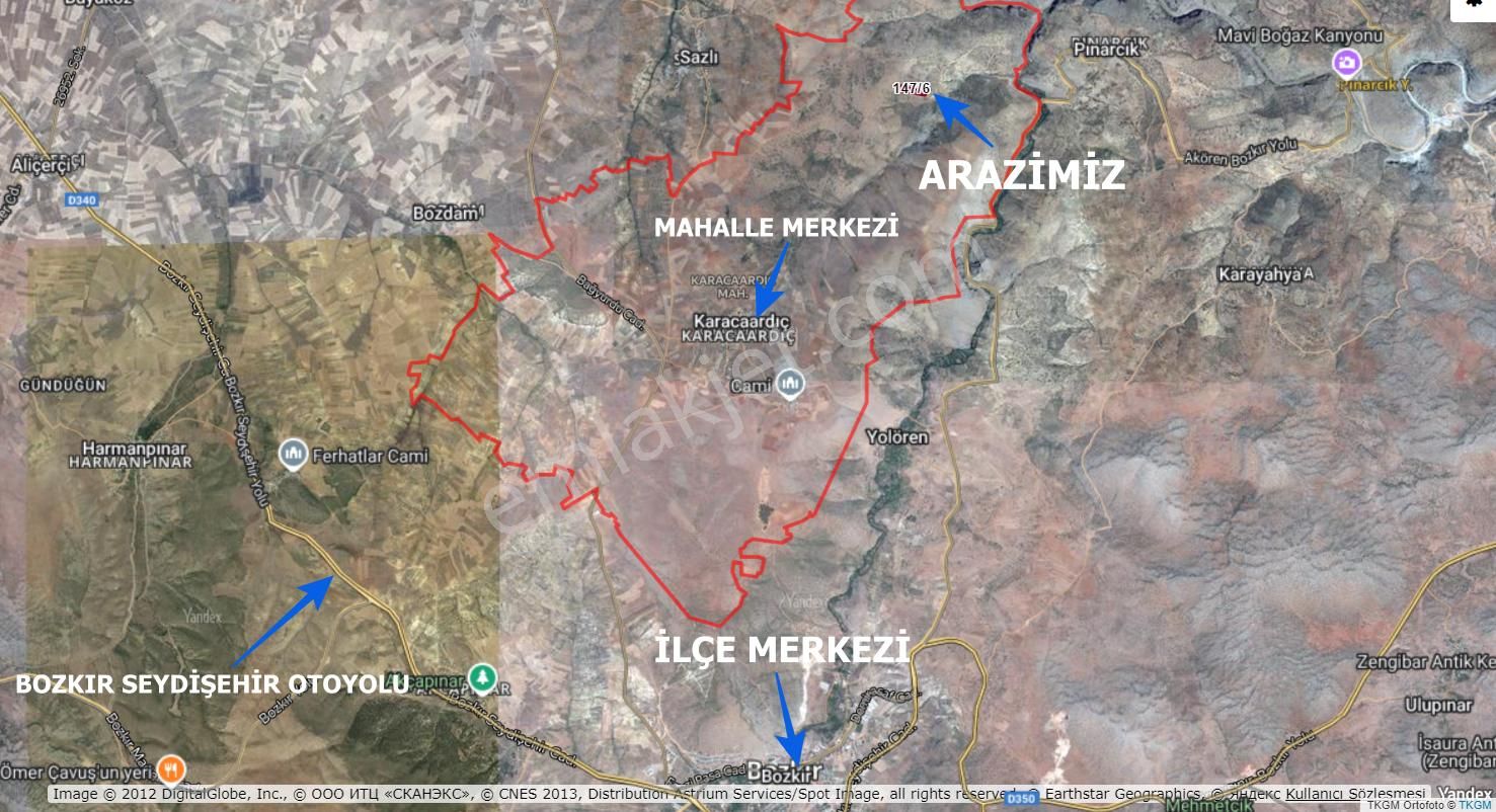 Konya Bozkır 4.250 M2 Yola Cepheli İlçe Merkezi Dibinde Fırsat ! - Görsel 5