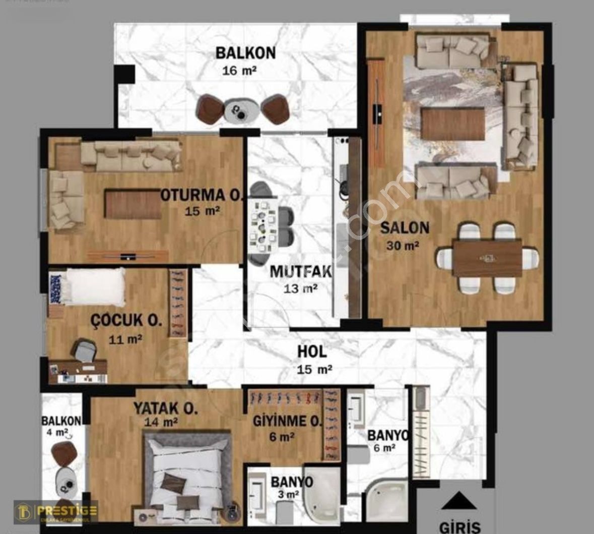 Bt Prestıge'den Fırsat Akçalarda 3+1 Kiralık Sıfır Daire - Görsel 2