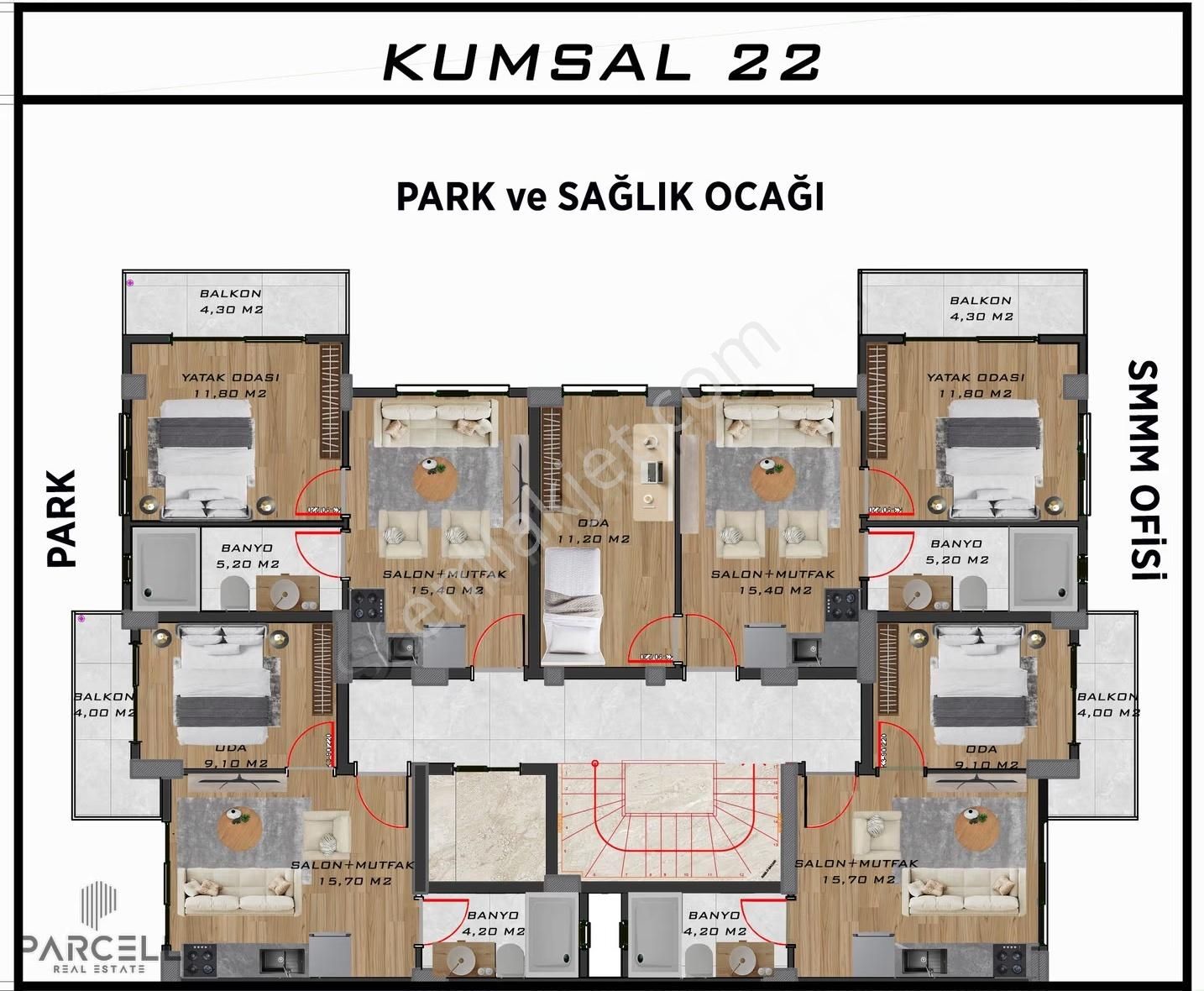 Yeni Projemiz Kumsal 22'de Yarı Peşin Yarı Taksit 1+1 Daireler - Görsel 14
