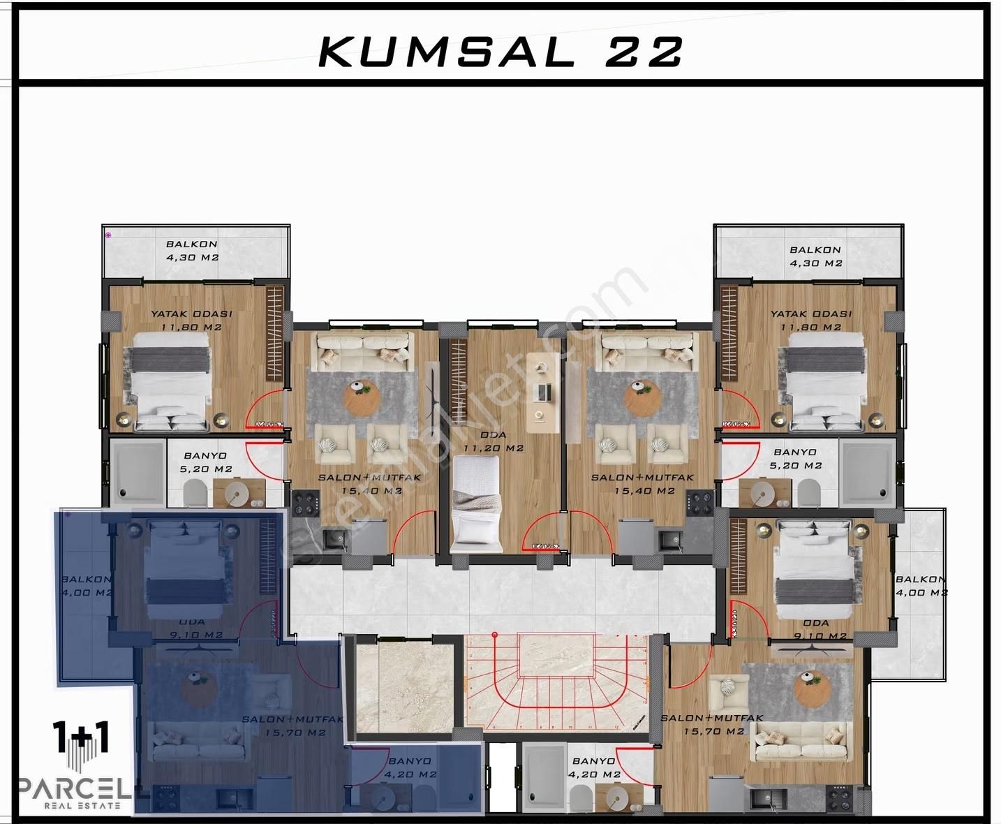 Yeni Projemiz Kumsal 22'de Yarı Peşin Yarı Taksit 1+1 Daireler - Görsel 4