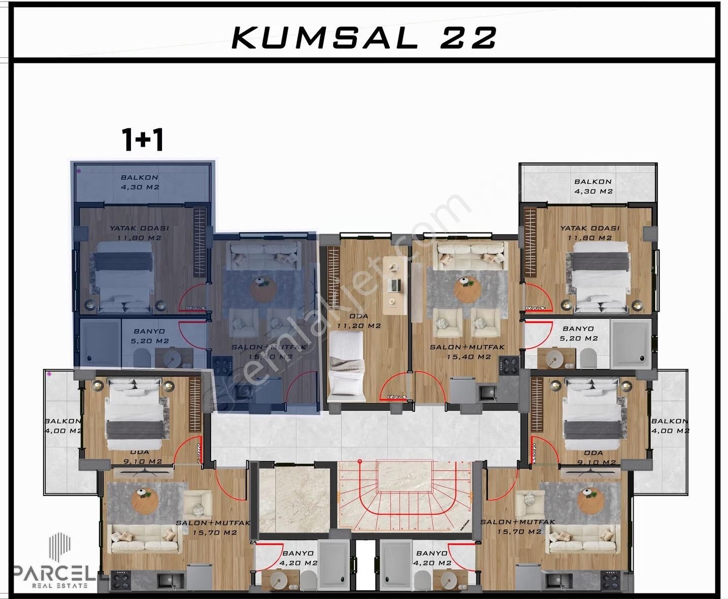 Yeni Projemiz Kumsal 22'de Yarı Peşin Yarı Taksit 1+1 Daireler - Görsel 11