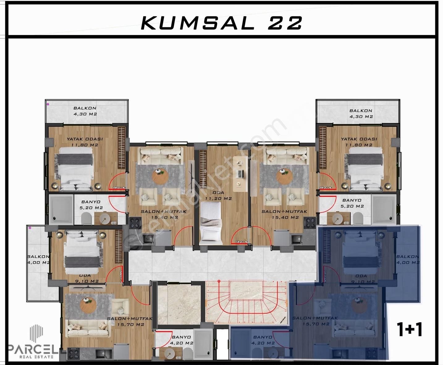 Yeni Projemiz Kumsal 22'de Yarı Peşin Yarı Taksit 1+1 Daireler - Görsel 15