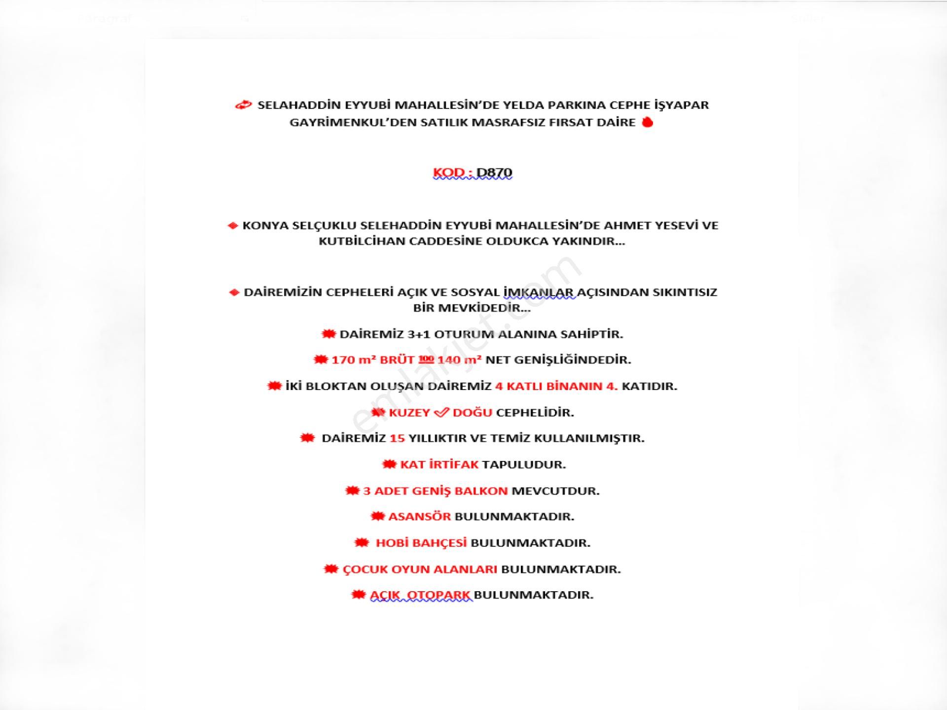 S. Eyyübi Mahallesi'nde Yelda Ark Cepheli 3+1 Dublek 170m2 Masrafsız Fırsar Daire - Görsel 10