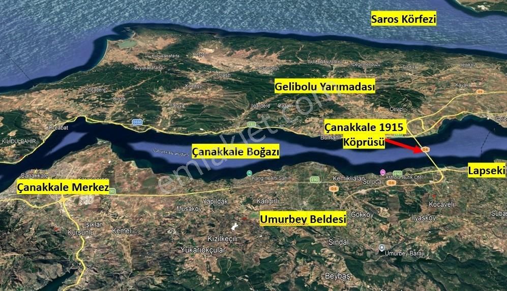 Umurbey'de İmara Bitişik Boğaz Ve Köprü Manzaralı 7 Dönüm Tarla. - Görsel 7