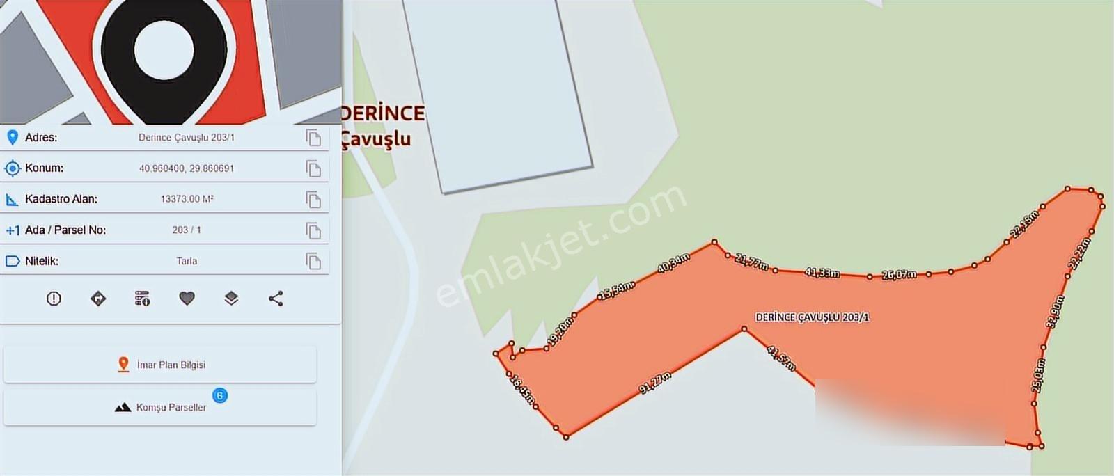 Derince Çavuşluda Resmi Yolu Olan 13.373 M² Tarla - Görsel 3