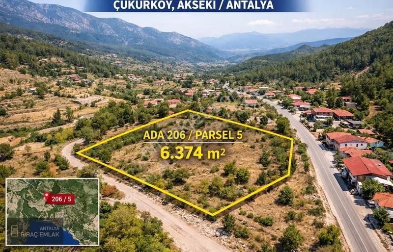 Antalya Akseki Çukurköy Mahallesinde 6.374m2 Yerimiz Satılık