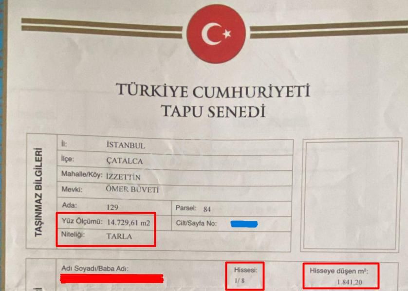 Çatalca İzzettinde 1.841 M² Kupon Tarla - Görsel 2