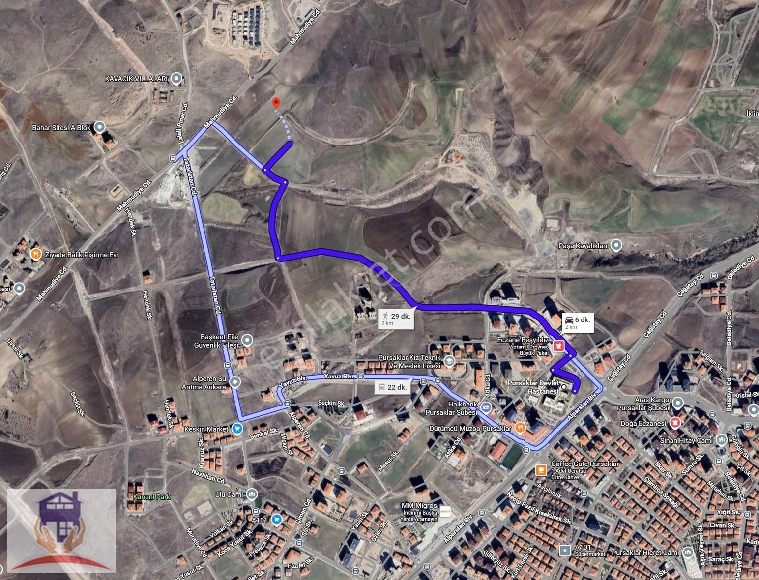 Mahmudiye Cad Yak Pursaklar Devlet Hast Yak 1.6 Emsal 200 Mt Ars