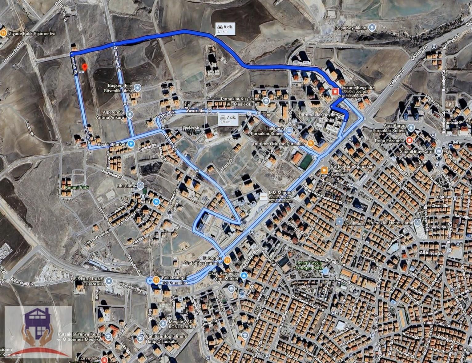 Pursaklar Otobüs Son Durağı Yak Cadde Cepheli 1.6 Emsal 260 Arsa - Görsel 6