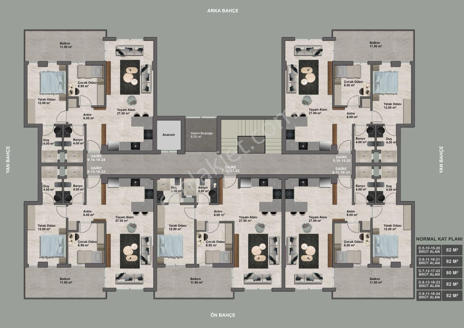 Denizli Yenişafak Ta Lansmana Özel Ebeveyn Banyolu 2+1 Havuzlu Satılık Suit Daireler - Görsel 13