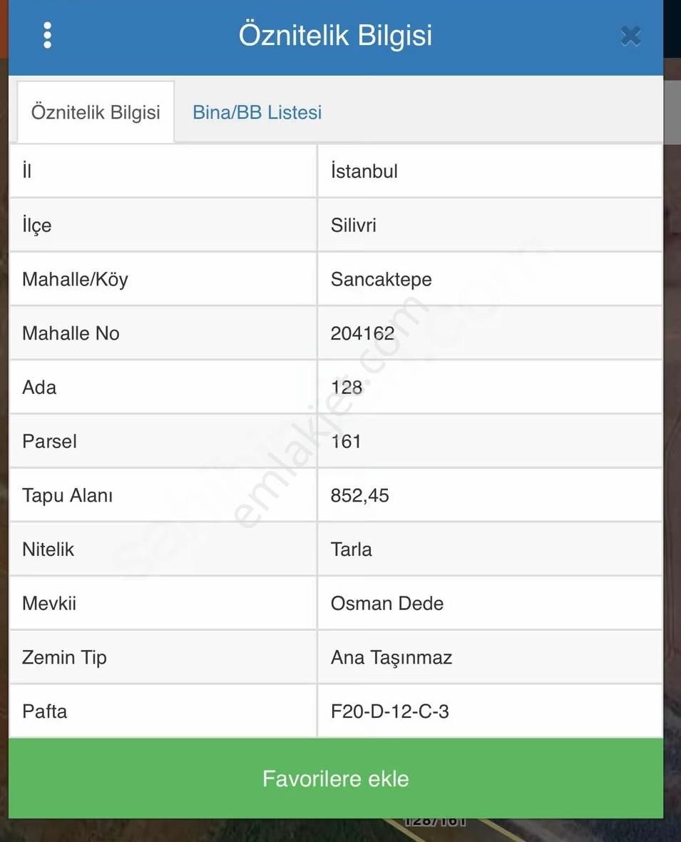 Silivri Çantada Yolu Olan Tek Tapu 852 M2 Satılık Tarla - Görsel 5
