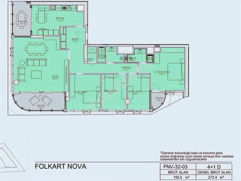 Folkart Nova 32. Kat İki Cepheli Satılık Deniz Manz. 4+1 Daire - Görsel 2