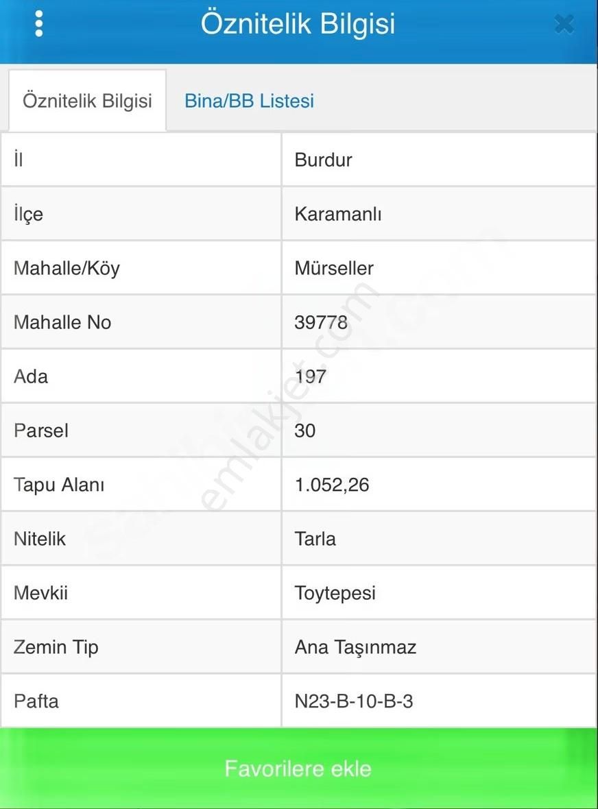 Burdur Karamanlı Mürseller 1052 M2 Yola Sıfır Enfes Satılık Arsa