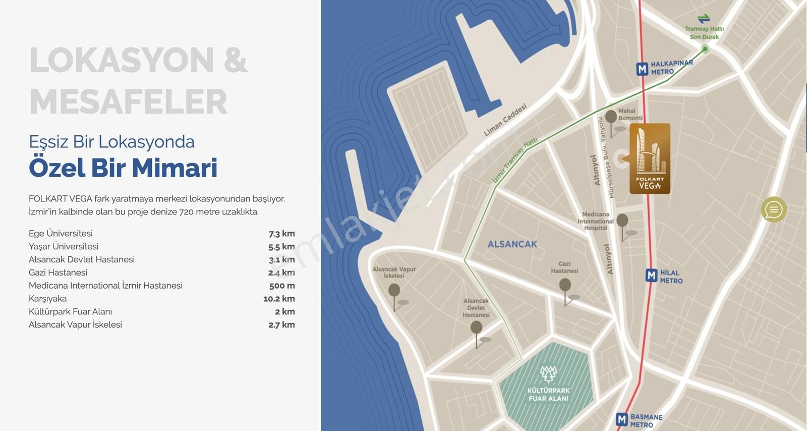 Folkart Vega'da Kısmi Deniz Manzaralı Eşyalı Balkonlu Rezidance - Görsel 4