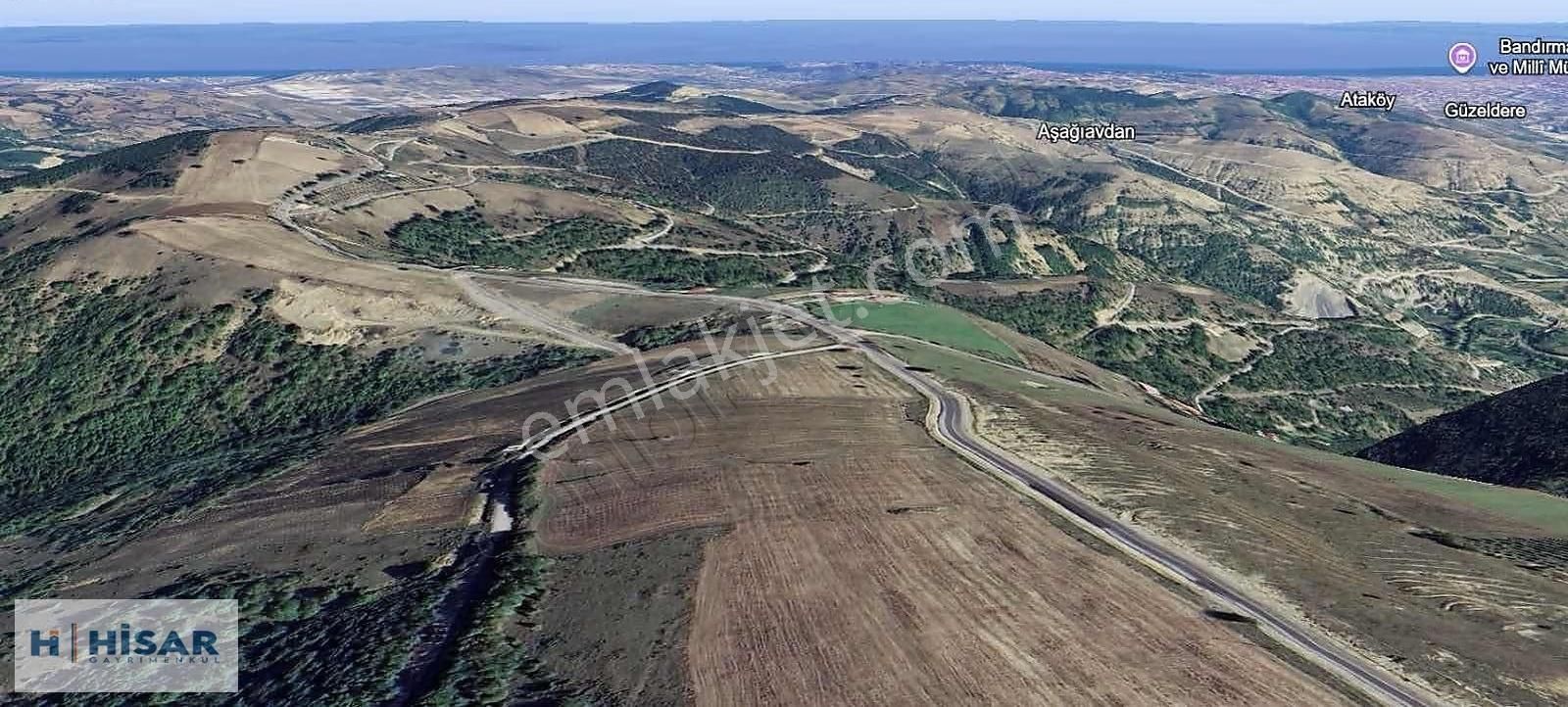 Hisar Dan Ata Yoluna Cephe Deniz Manzaralı Tarla 14,054 M2 - Görsel 2