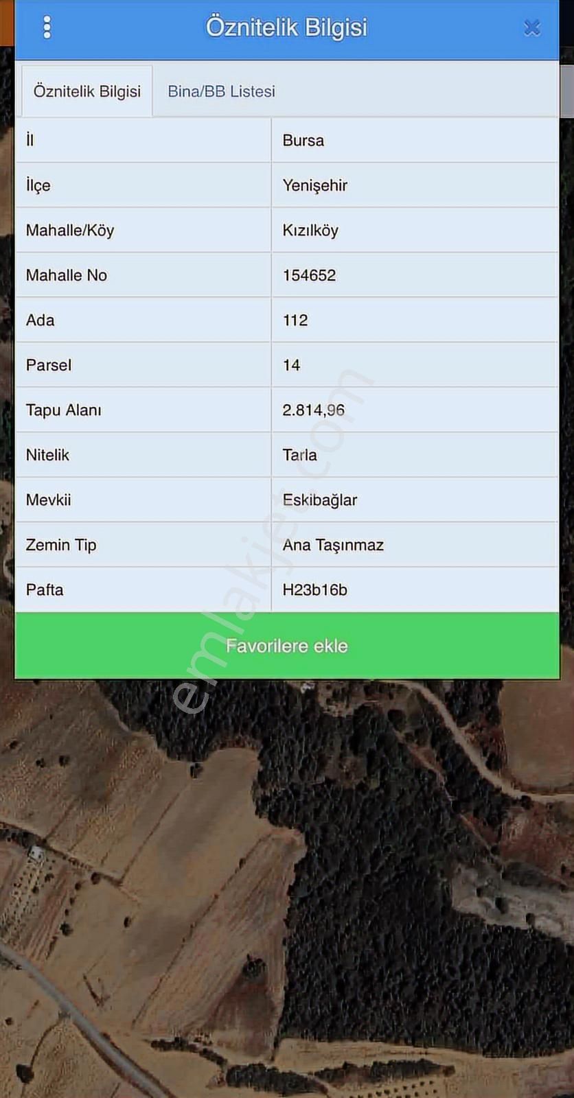 Yenişehir Kızılköy'de Satılık Tarla