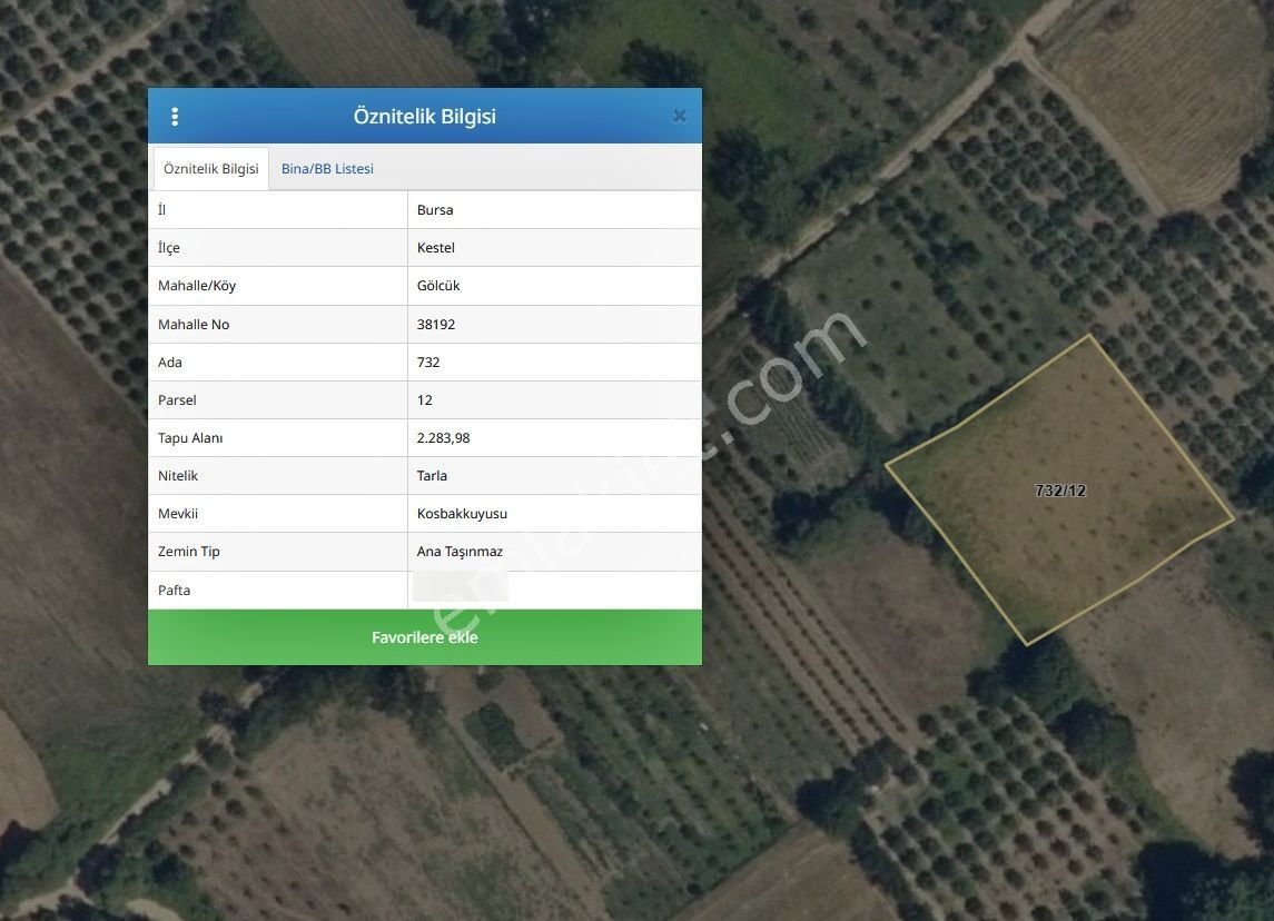 Bursa Kestel Gölcükte 2.283 M2 Satılık Meyve Bahçesi - Görsel 2