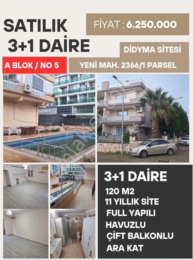Didim Merkezde Denize Yürüme Mesafesinde Havuzlu 3+1 Daire - Görsel 2